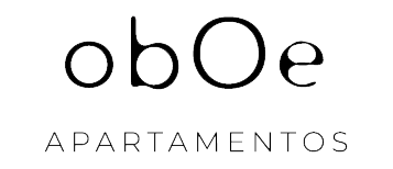 a black and white logo for oboe apartamentos