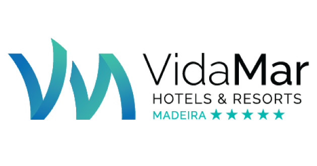 um logotipo para vidamar hotéis e resorts madeira