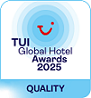 el logotipo de los premios del hotel global tui en 2025 .