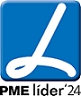 the logo for pme lider 24 is a blue square with a white letter l on it .