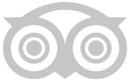 a black and white tripadvisor logo on a black background