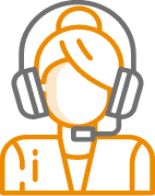 an icon of a woman wearing headphones and a microphone