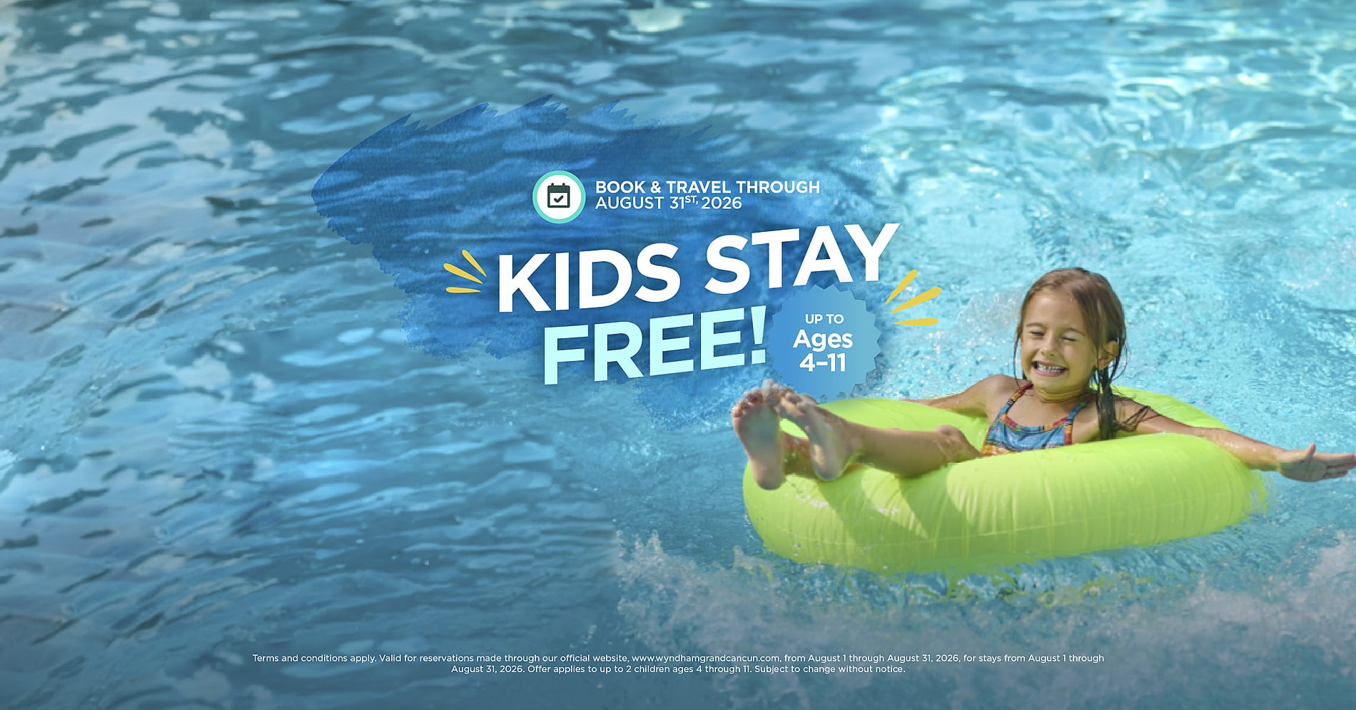 Maximum fun for the whole family! Take advantage of our special promotion where little ones enjoy a luxury All-Inclusive experience in Cancun at no extra cost.