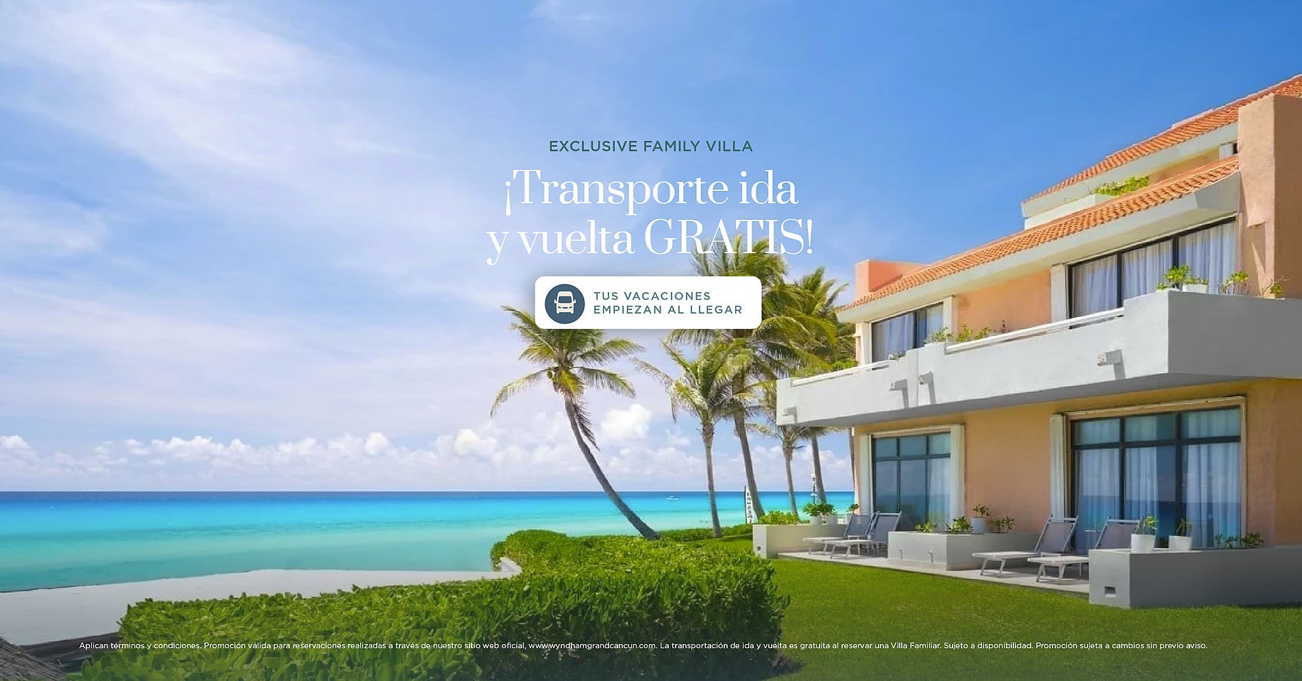 ¡Transporte de ida y vuelta GRATIS! en Wyndham Grand Cancun con Grupo Cancun: Wyndham Grand. ¡Tus vacaciones inician desde tu llegada!
