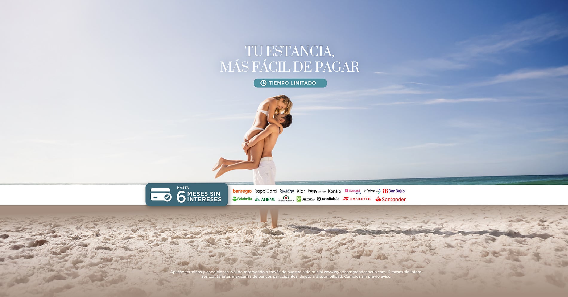 Tu estancia, más fácil de pagar con Grupo Cancun: Wyndham Grand. Oferta de meses sin intereses.
