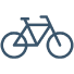 une icône bleue d' un vélo sur fond noir