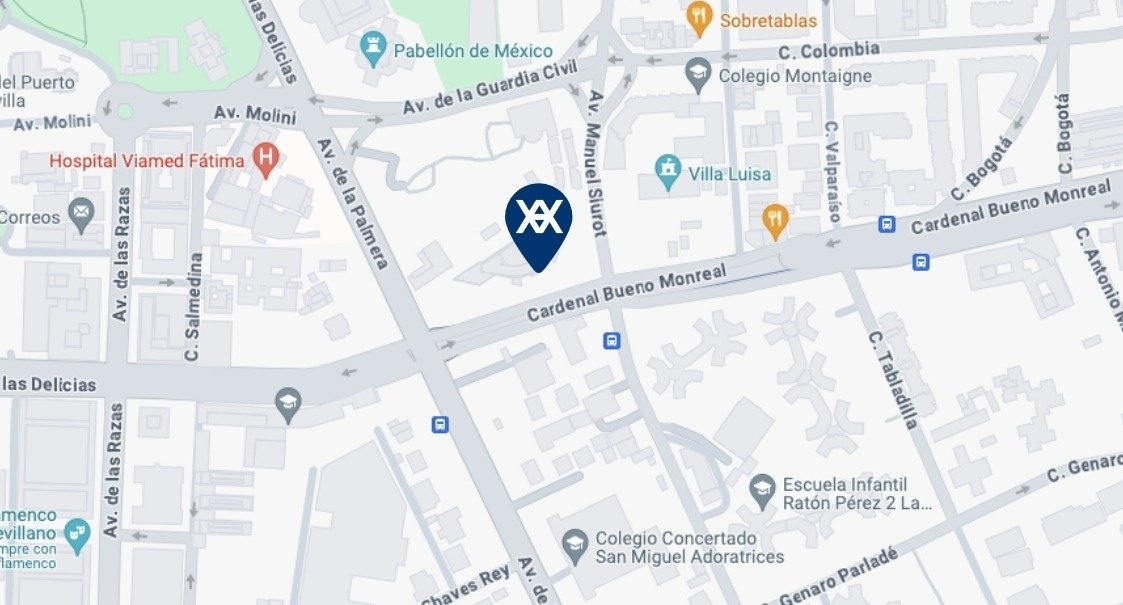 un mapa que muestra la ubicación del hospital viamed fatima