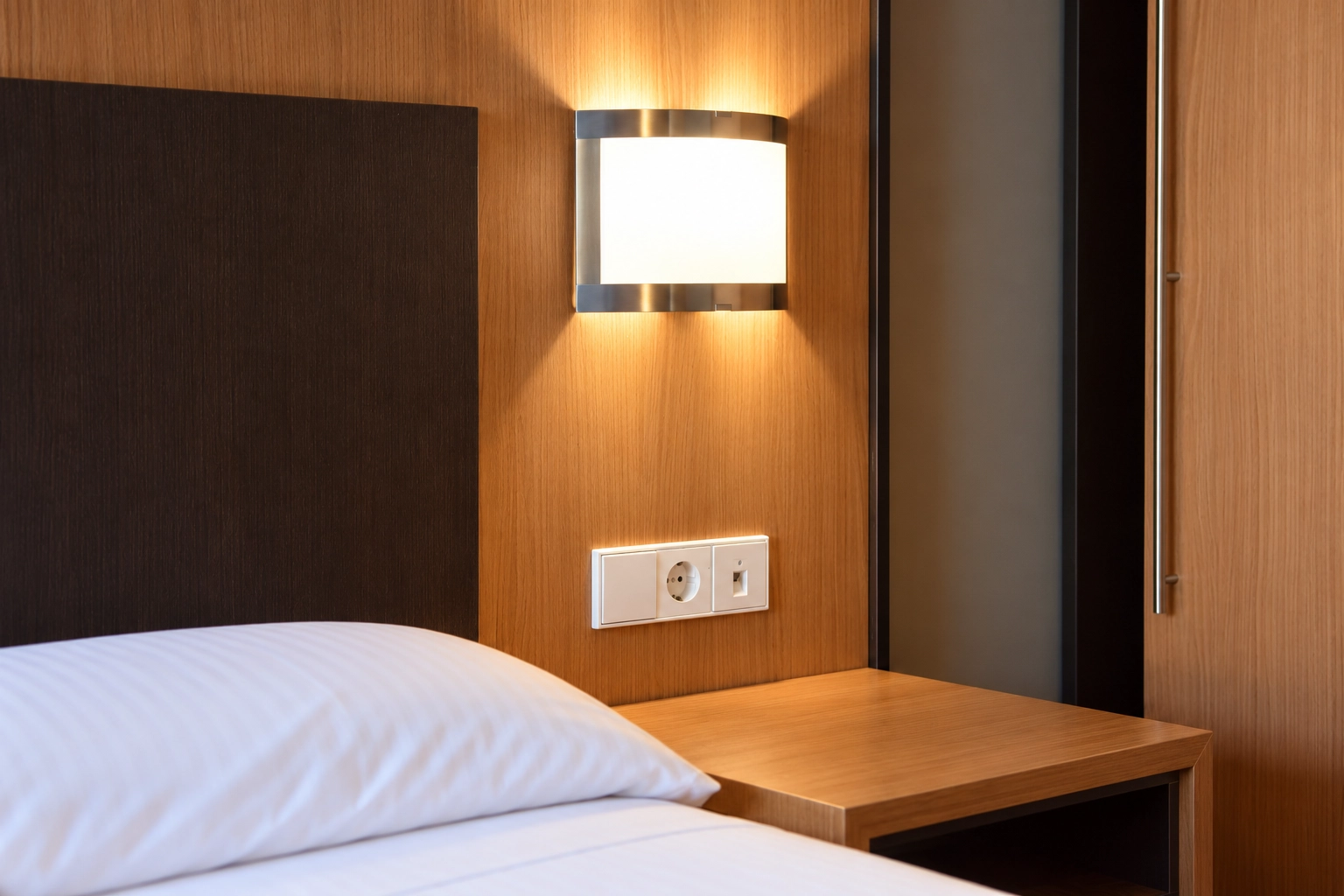 SNO: Edelweiss room with two beds, nightstand, and abstract art.