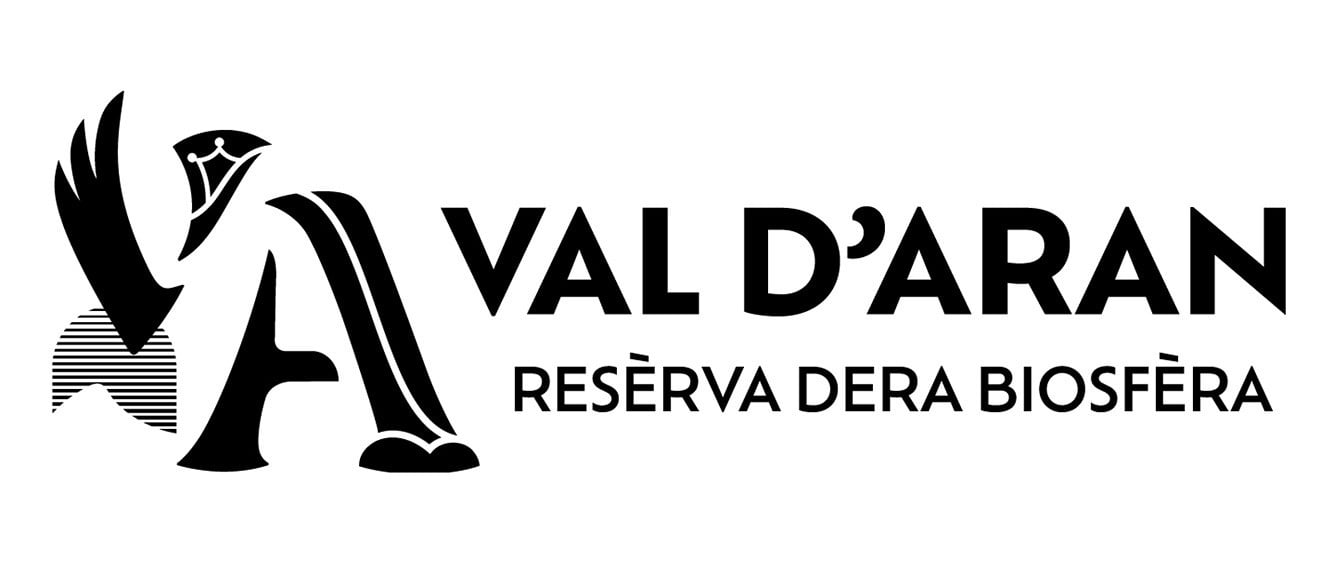 un logo en noir et blanc pour val d' aran