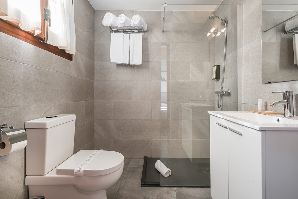 un baño con inodoro , lavabo y ducha