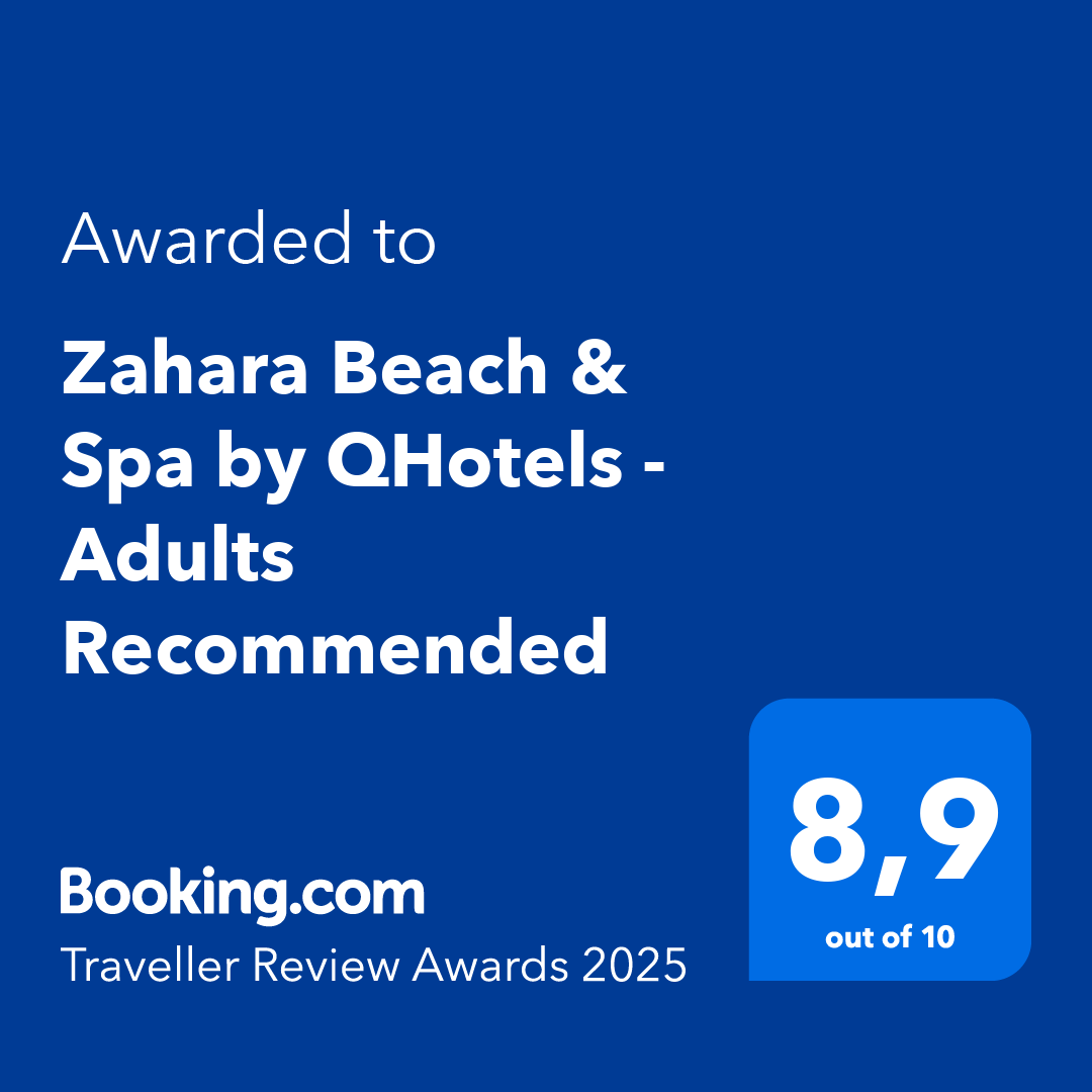 a booking.com traveler review award for hotel zahara beach & spa