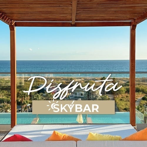 un cartel que dice fiesta inauguración sky bar dj neon party