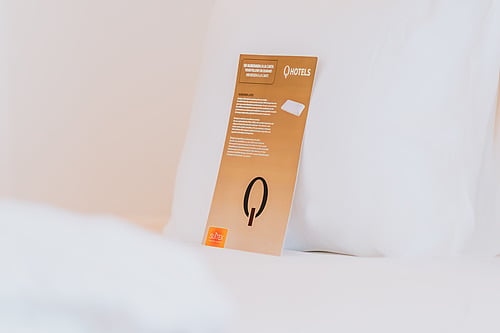 Hotels pillow menu highlighting a latex pillow from Suitex for Qhotels: Zahara Beach & SPA.