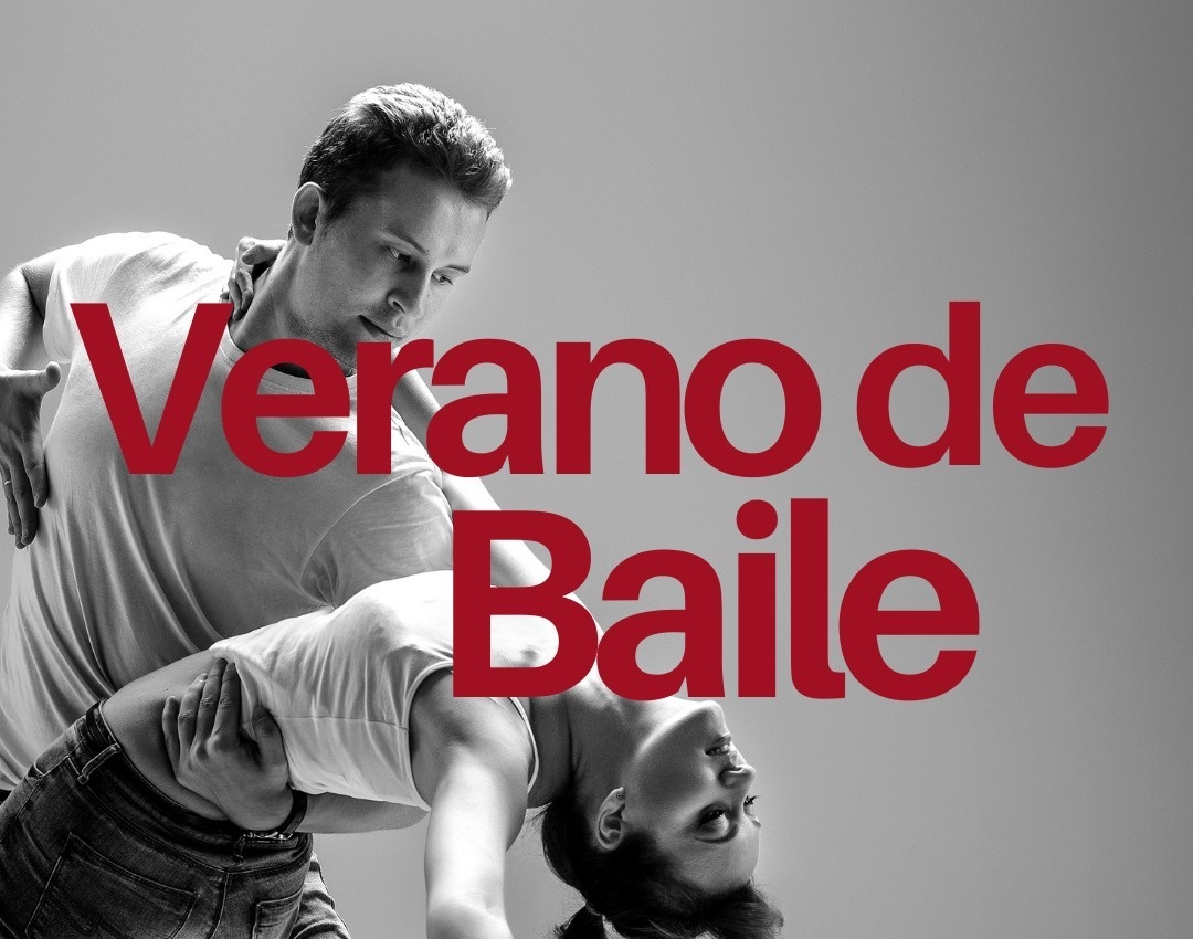 un hombre y una mujer bailan en un cartel que dice verano de baile