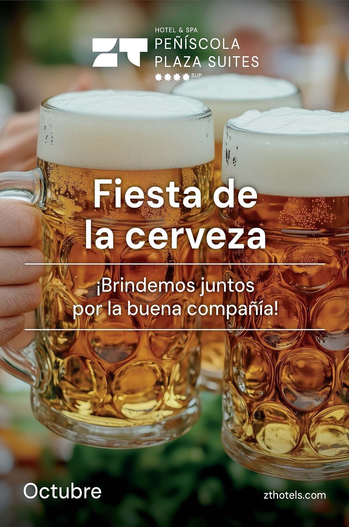 un cartel que dice fiesta de la cerveza brindemos juntos por la buena compañía